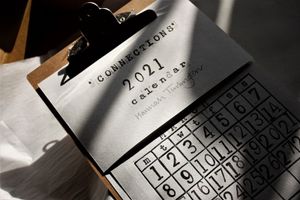 ‘Connections’ a hand printed linocut calendar for 2021 by Hannah Turlington