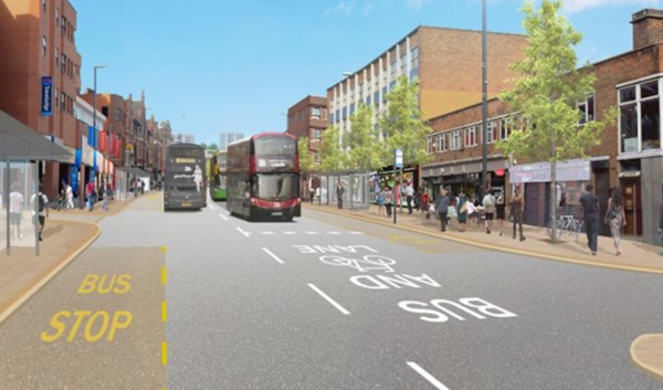 Vicar Lane in Leeds opens to two way traffic, first time in 50 years