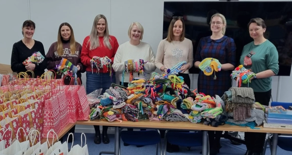Law firm knits 150 twiddle muffs for people in Yorkshire living with dementia